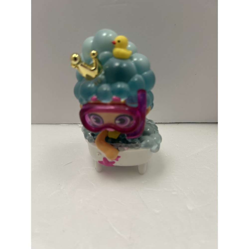 Blue Bubble Bath Girl Action Figure Tub Goggles Mini Plastic Toy Collectible